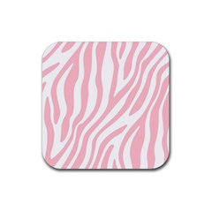 Pink Zebra Vibes Animal Print  Rubber Coaster (square) by ConteMonfrey