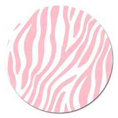 Pink Zebra Vibes Animal Print  Magnet 5  (round) by ConteMonfrey