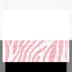 Pink Zebra Vibes Animal Print  Rectangular Jigsaw Puzzl by ConteMonfrey