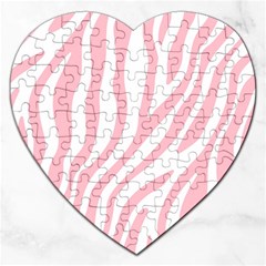 Pink Zebra Vibes Animal Print  Jigsaw Puzzle (heart) by ConteMonfrey