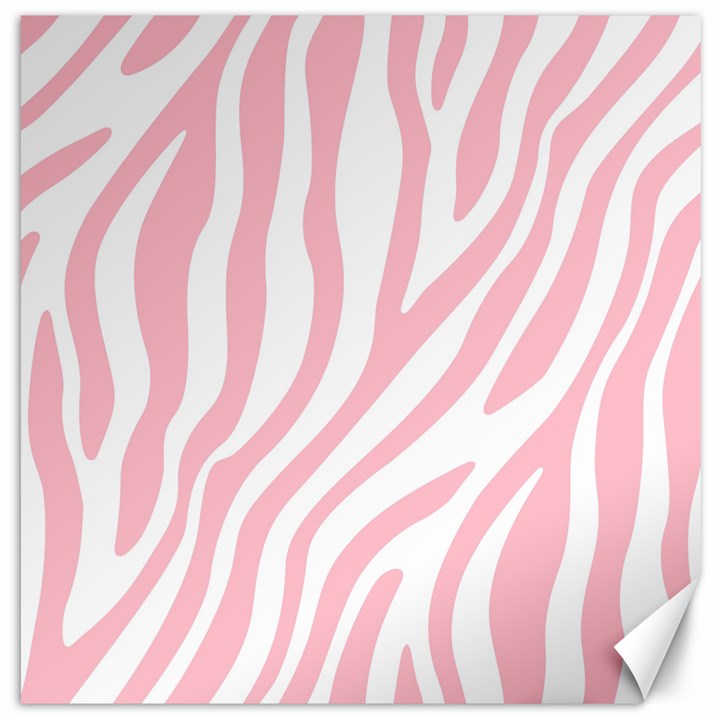 Pink Zebra Vibes Animal Print  Canvas 12  x 12 