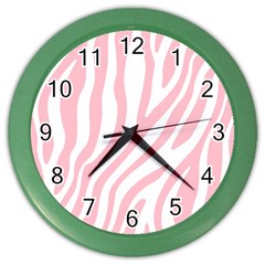 Pink Zebra Vibes Animal Print  Color Wall Clock by ConteMonfrey