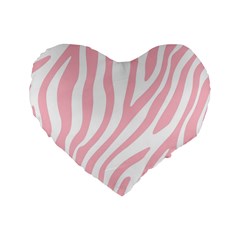 Pink Zebra Vibes Animal Print  Standard 16  Premium Heart Shape Cushions by ConteMonfrey