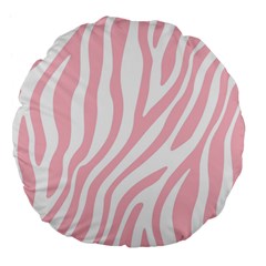 Pink Zebra Vibes Animal Print  Large 18  Premium Flano Round Cushions by ConteMonfrey