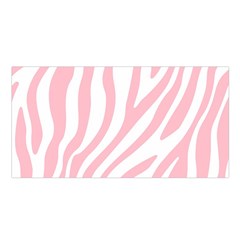 Pink Zebra Vibes Animal Print  Satin Shawl 45  X 80  by ConteMonfrey