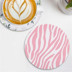 Pink Zebra Vibes Animal Print  Uv Print Round Tile Coaster by ConteMonfrey