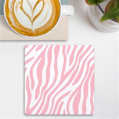 Pink Zebra Vibes Animal Print  Uv Print Square Tile Coaster  by ConteMonfrey