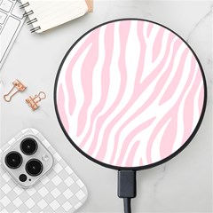 Pink Zebra Vibes Animal Print  Wireless Fast Charger(black) by ConteMonfrey