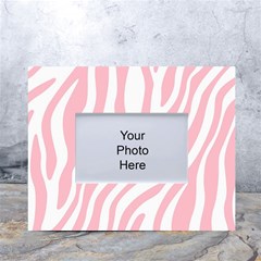 Pink Zebra Vibes Animal Print  White Tabletop Photo Frame 4 x6  by ConteMonfrey