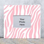 Pink Zebra Vibes Animal Print  White Wall Photo Frame 5  x 7  Front