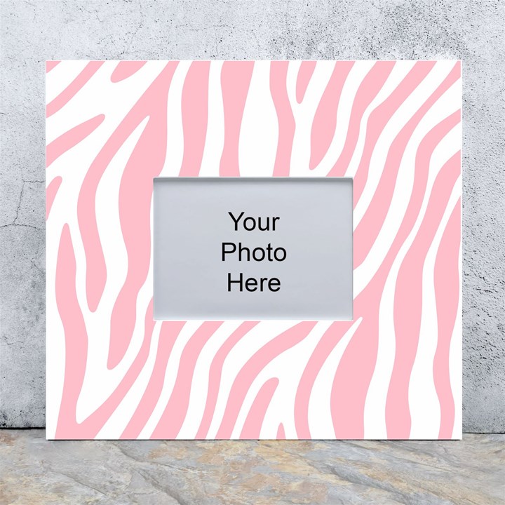 Pink Zebra Vibes Animal Print  White Wall Photo Frame 5  x 7 