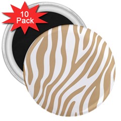 Brown Zebra Vibes Animal Print  3  Magnets (10 Pack)  by ConteMonfrey