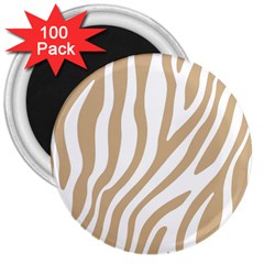 Brown Zebra Vibes Animal Print  3  Magnets (100 Pack) by ConteMonfrey