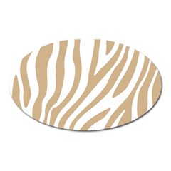 Brown Zebra Vibes Animal Print  Oval Magnet by ConteMonfrey