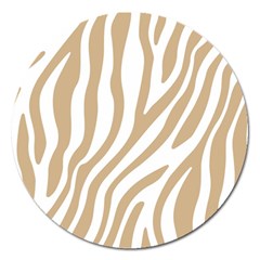 Brown Zebra Vibes Animal Print  Magnet 5  (round) by ConteMonfrey