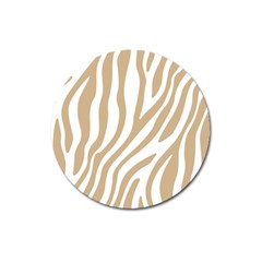 Brown Zebra Vibes Animal Print  Magnet 3  (round) by ConteMonfrey