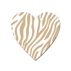 Brown Zebra Vibes Animal Print  Heart Magnet by ConteMonfrey