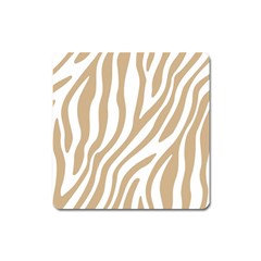 Brown Zebra Vibes Animal Print  Square Magnet by ConteMonfrey