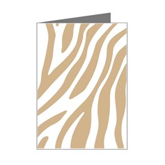 Brown Zebra Vibes Animal Print  Mini Greeting Card by ConteMonfrey