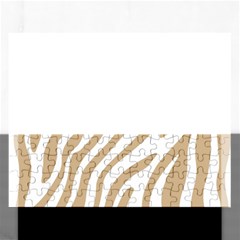 Brown Zebra Vibes Animal Print  Rectangular Jigsaw Puzzl by ConteMonfrey