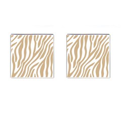 Brown Zebra Vibes Animal Print  Cufflinks (square) by ConteMonfrey