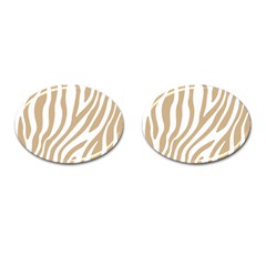 Brown Zebra Vibes Animal Print  Cufflinks (oval) by ConteMonfrey