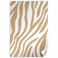 Brown Zebra Vibes Animal Print  Canvas 20  X 30  by ConteMonfrey