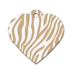 Brown Zebra Vibes Animal Print  Dog Tag Heart (two Sides) by ConteMonfrey