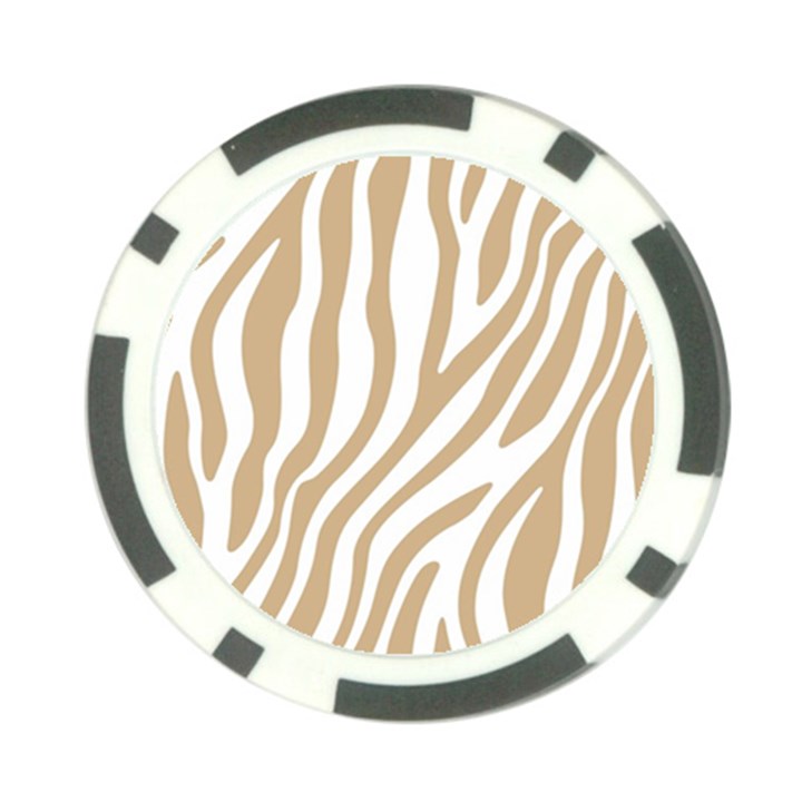 Brown Zebra Vibes Animal Print  Poker Chip Card Guard (10 pack)