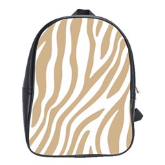 Brown Zebra Vibes Animal Print  School Bag (large) by ConteMonfrey