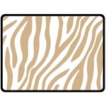 Brown Zebra Vibes Animal Print  Fleece Blanket (Large) 80 x60  Blanket Front