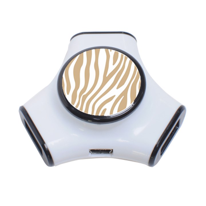 Brown Zebra Vibes Animal Print  3-Port USB Hub