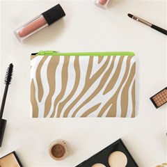 Brown Zebra Vibes Animal Print  Cosmetic Bag (xs) by ConteMonfrey