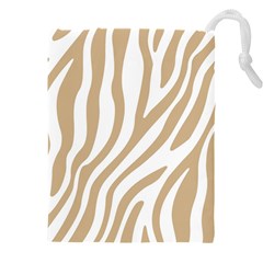 Brown Zebra Vibes Animal Print  Drawstring Pouch (4xl) by ConteMonfrey