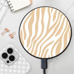 Brown Zebra Vibes Animal Print  Wireless Fast Charger(black) by ConteMonfrey