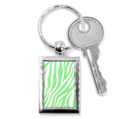 Green Zebra Vibes Animal Print  Key Chain (rectangle) by ConteMonfrey