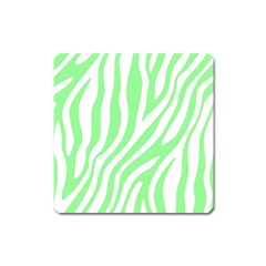 Green Zebra Vibes Animal Print  Square Magnet by ConteMonfrey