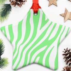 Green Zebra Vibes Animal Print  Star Ornament (two Sides) by ConteMonfrey