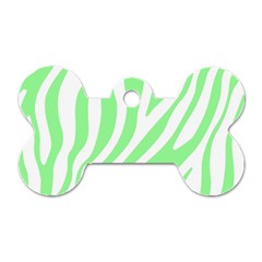 Green Zebra Vibes Animal Print  Dog Tag Bone (one Side) by ConteMonfrey