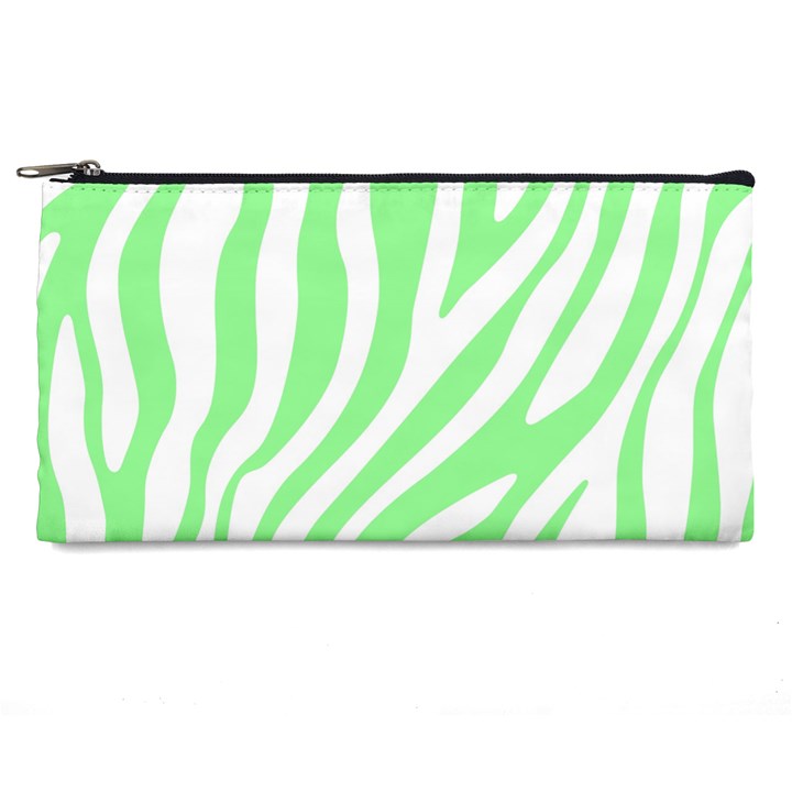 Green Zebra Vibes Animal Print  Pencil Case