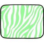 Green Zebra Vibes Animal Print  Two Sides Fleece Blanket (Mini) 35 x27  Blanket Front