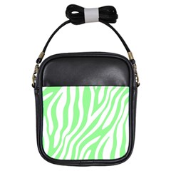 Green Zebra Vibes Animal Print  Girls Sling Bag by ConteMonfrey