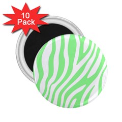 Green Zebra Vibes Animal Print  2 25  Magnets (10 Pack)  by ConteMonfrey