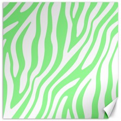 Green Zebra Vibes Animal Print  Canvas 12  X 12  by ConteMonfrey