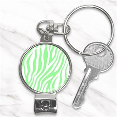 Green Zebra Vibes Animal Print  Nail Clippers Key Chain by ConteMonfrey