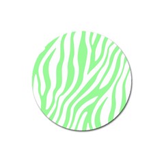 Green Zebra Vibes Animal Print  Magnet 3  (round) by ConteMonfrey