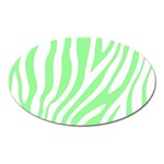 Green Zebra Vibes Animal Print  Oval Magnet Front