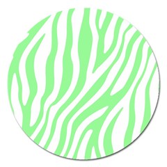 Green Zebra Vibes Animal Print  Magnet 5  (round) by ConteMonfrey