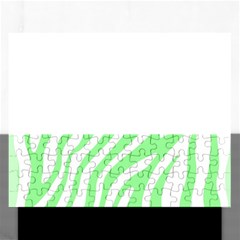 Green Zebra Vibes Animal Print  Rectangular Jigsaw Puzzl by ConteMonfrey