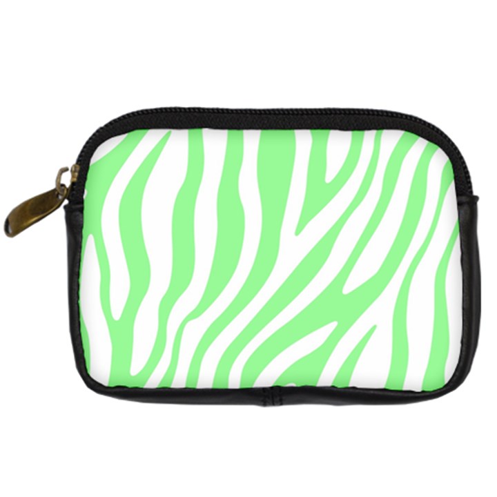 Green Zebra Vibes Animal Print  Digital Camera Leather Case